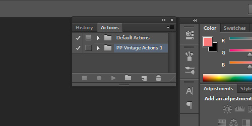 install Photoshop actions