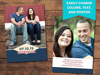 Stripey Save-the-Date Card Template
