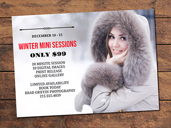 Winter Mini Session Card Template